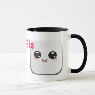 O amor é caneca com beijo bonito do marshmallow e