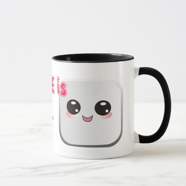 O amor é caneca com beijo bonito do marshmallow e (Direita)