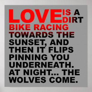 O Amor é Como Um Sinal de Poster de Motocross de M