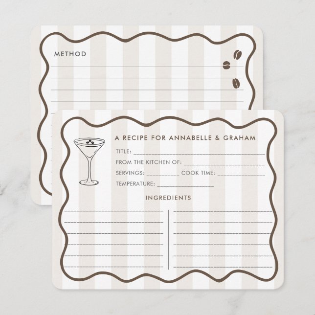 O Amor É Criar Cartão De Receita Espresso Martini (Frente/Verso)