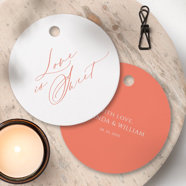 O amor é doce - Etiqueta redonda romântica (Criador carregado)