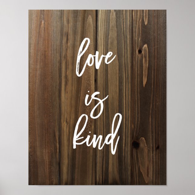 O amor é gentil em Faux Wood | POSTER (Frente)