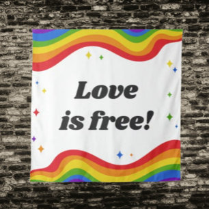 O Amor é Livre: Tapeçaria do Orgulho Arco-Íris