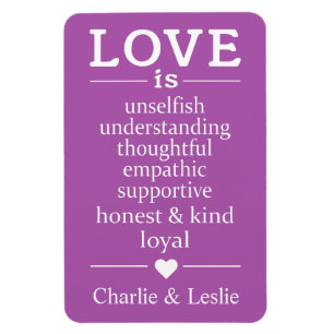 O amor é… nomes feitos sob encomenda & ímã da