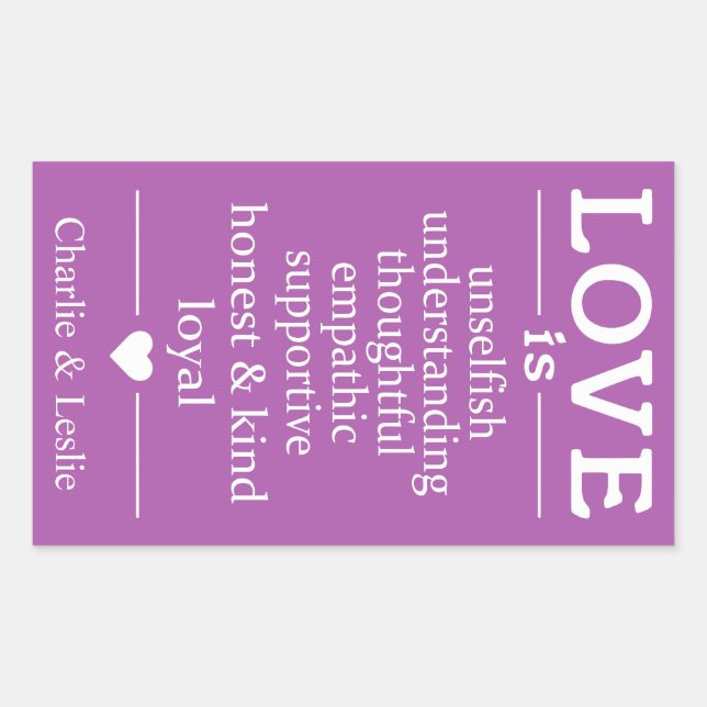 O amor é ... nomes personalizados e adesivos color (Frente)