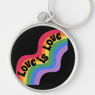 O amor é o amor. LGBT+orgulho. Arco-íris. Chaveiro