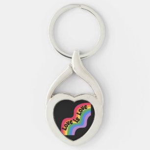 O amor é o amor. LGBT+orgulho. Arco-íris. Chaveiro