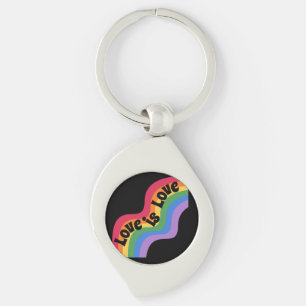 O amor é o amor. LGBT+orgulho. Arco-íris. Chaveiro