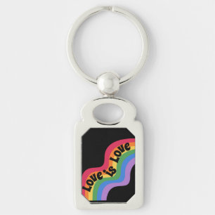 O amor é o amor. LGBT+orgulho. Arco-íris. Chaveiro