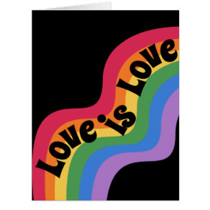 O amor é o amor. LGBT+orgulho. Cartão arco-íris do