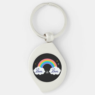 O amor é o amor. LGBT+orgulho. Chaveiro arco-íris