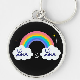 O amor é o amor. LGBT+orgulho. Chaveiro arco-íris