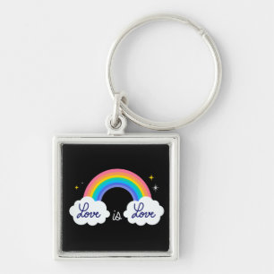 O amor é o amor. LGBT+orgulho. Chaveiro arco-íris