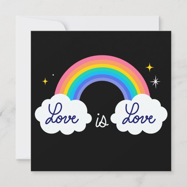 O amor é o amor. LGBT+orgulho. Poster arco-íris (Frente)