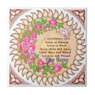 O amor é o azulejo da Cruz Cristã Paciente