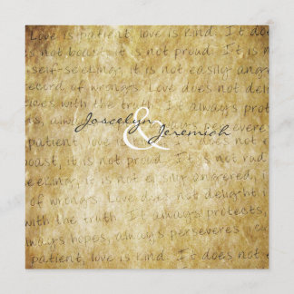 O amor é o convite ao Casamento vintage do pacient