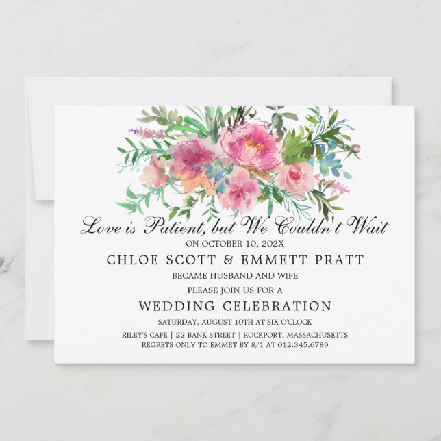 O amor é o convite para o anúncio de casamento do  (Frente)