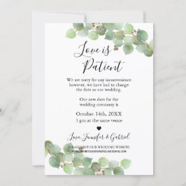 O Amor é Paciente Anúncio de Noivado Adiado