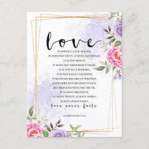 O amor é paciente, o amor é bondoso Cartão postal