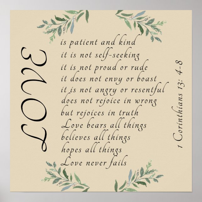 O amor é paciente, o amor é poster (Frente)