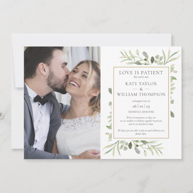 O Amor É Um Anúncio De Casamento De Elopemento De  (Frente)