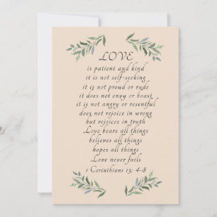 O amor é um cartão paciente.