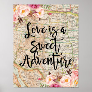 O amor é um pôster de aventura doce