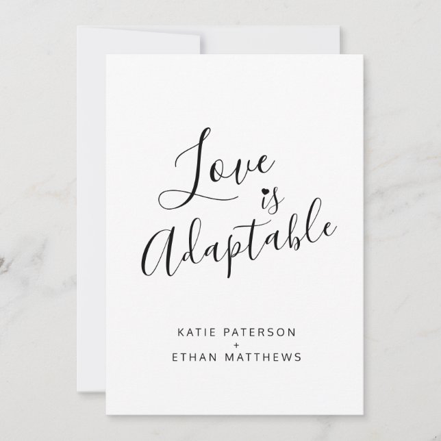 O amor é uma mudança adaptável para o convite ao v (Frente)