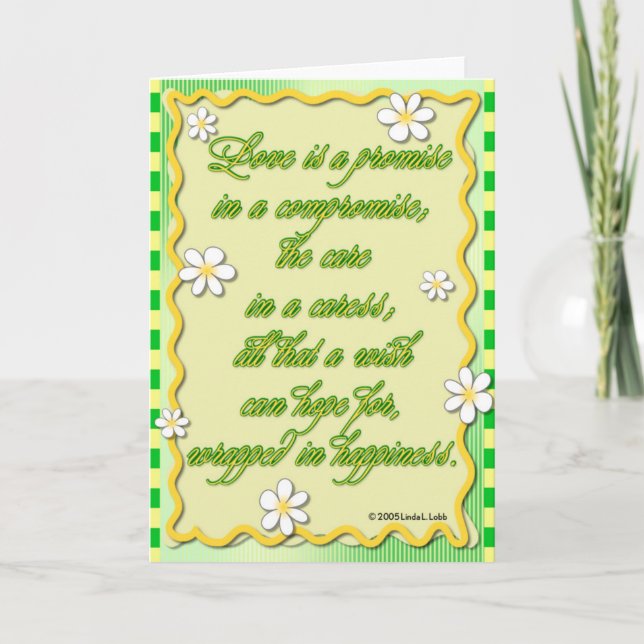 O amor é uma promessa em um cartão de conciliação (Frente)