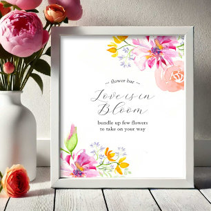 O amor está em cor-de-rosa vibrante com Poster de