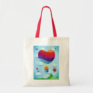 O amor está na bolsa de tote de ar