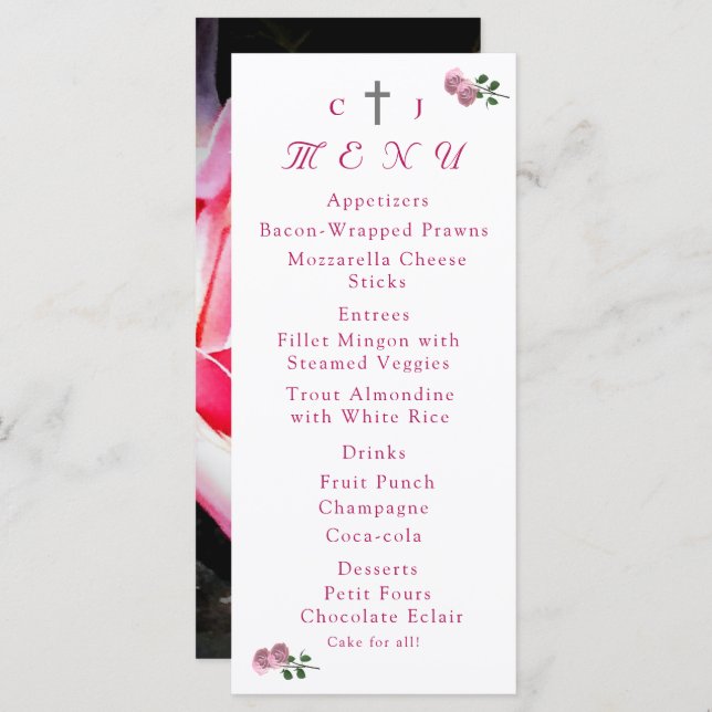 O amor está no Bloom Recepção de casamento Menu Ca (Frente/Verso)