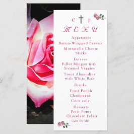 O amor está no Bloom Recepção de casamento Menu Ca