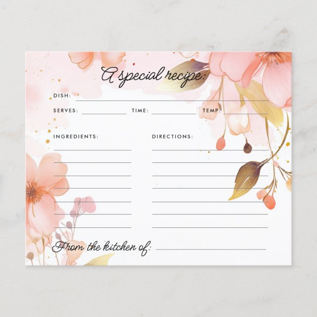 O amor está no Cartão de Receita de Chá de panela  (Frente)