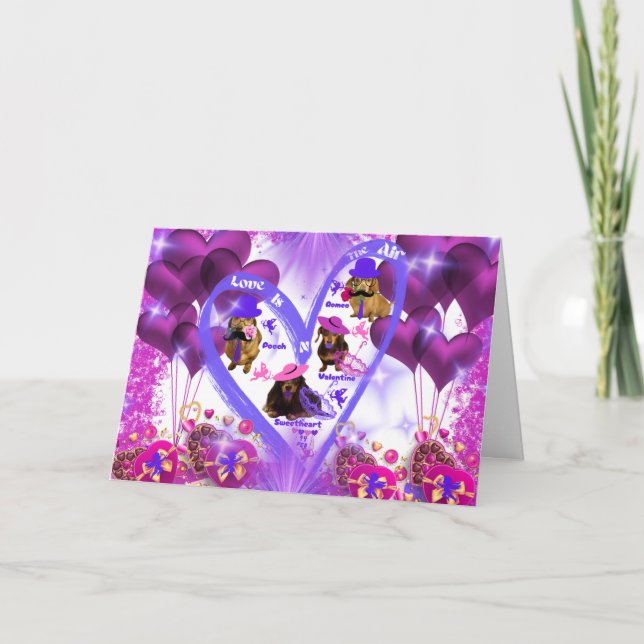 O Amor Está No Cartão De Saudação Do Ar (Frente)