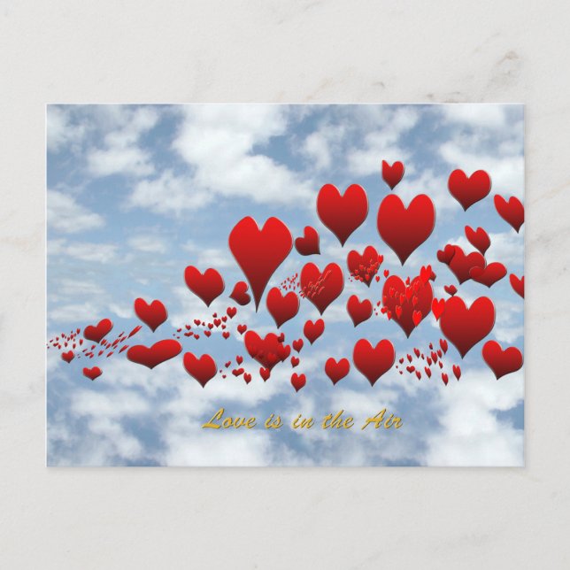 o amor está no cartão postal aéreo (Frente)