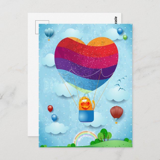 O amor está no cartão postal aéreo (Frente/Verso)