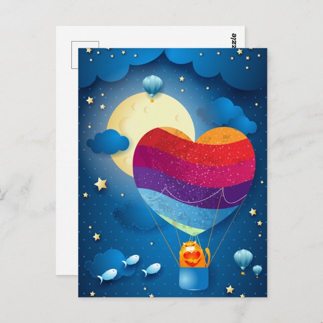 O amor está no cartão postal aéreo (Frente/Verso)