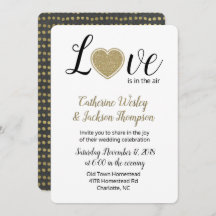 O amor está no Convite de Casamento Aéreo