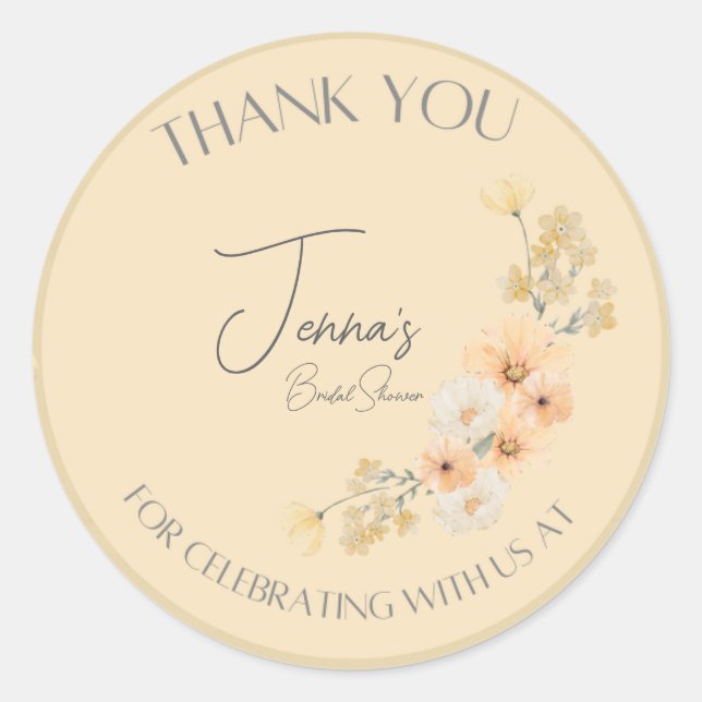 O amor está nos adesivos do Bloom Chá de casamento (Frente)