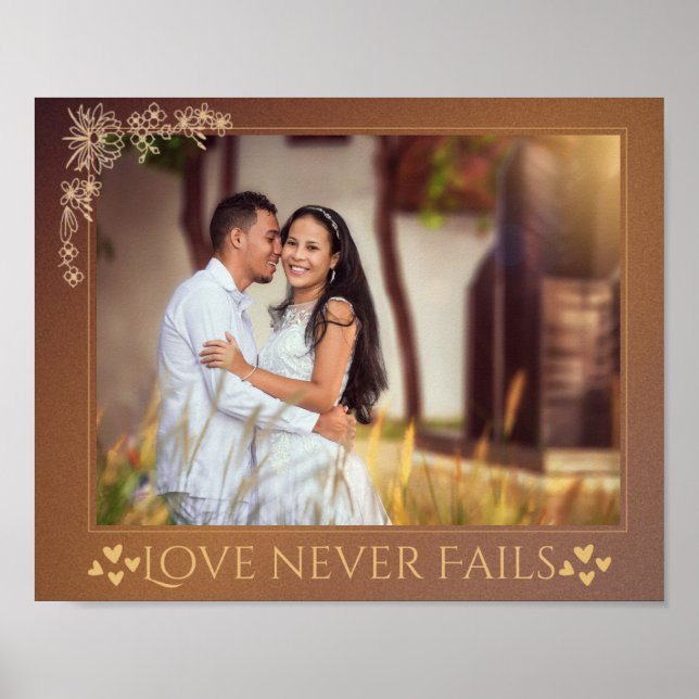 O Amor Nunca Falha Na Poster De Casamento Personal (Frente)