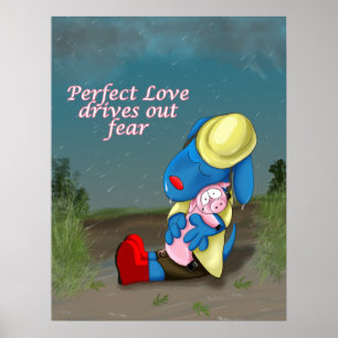 O amor perfeito expulsa o impressão do poster do
