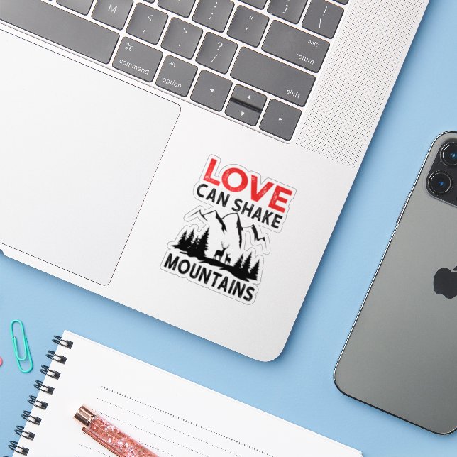 O amor pode agitar o adesivo das montanhas (Notebook com iPhone)