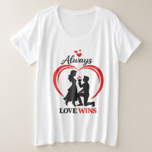 O Amor Sempre Vence Camiseta Feminina Plus Size