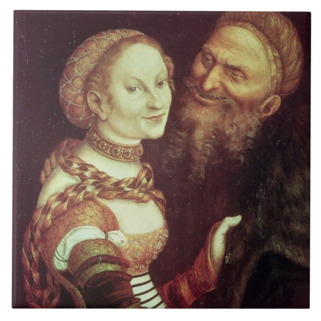 O ancião Lovesick, 1553 (óleo no painel) (Frente)