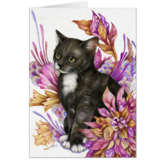 O andarilho - cartão bonito da arte do gato do