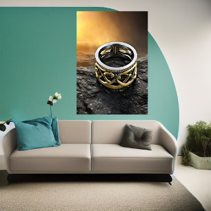 O anel de ouro e prata AI Art Poster