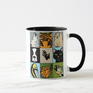 O animal defende a caneca