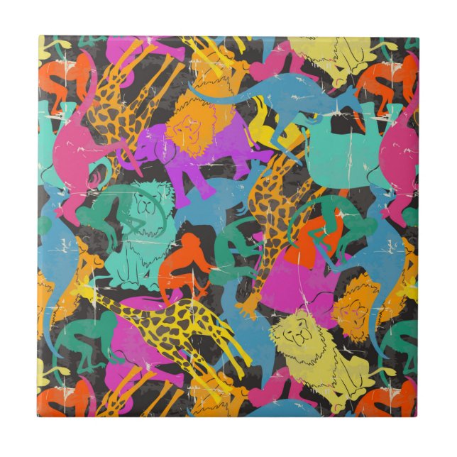 O animal retro mostra em silhueta o teste padrão (Frente)