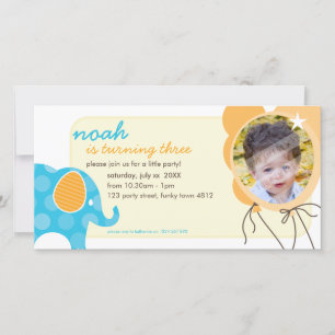 O ANIVERSÁRIO CONVIDA CARTÕES DE FOTOS:: elefante